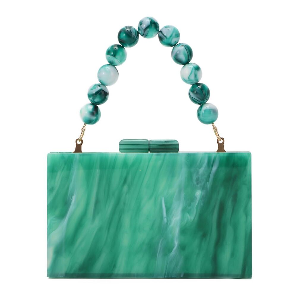 6717 Acrylic Clutch Purse Formal Wedding Evening Handbag Marble Party